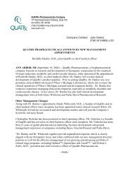 Quatrx Pharmaceuticals Announces New Management Appointments