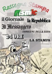 Rassegna Stampa 8 giugno - Fismic