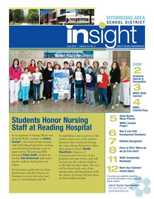 Students Honor Nursing Staff at Reading Hospital - Wyomissing ...