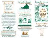 FALL FARM TOUR & FIELD DAY - Fauquier County, Virginia