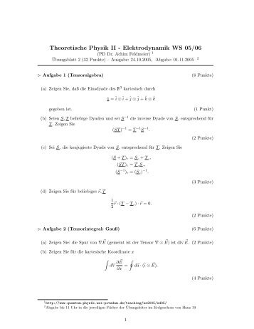 Theoretische Physik II - Elektrodynamik WS 05/06