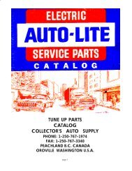 tune up parts catalog collector's auto supply - CollectorsAutoSupply