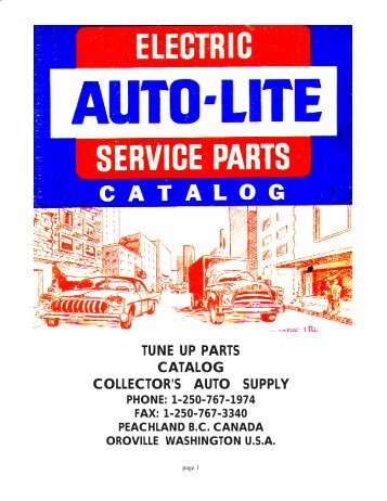 tune up parts catalog collector's auto supply - CollectorsAutoSupply