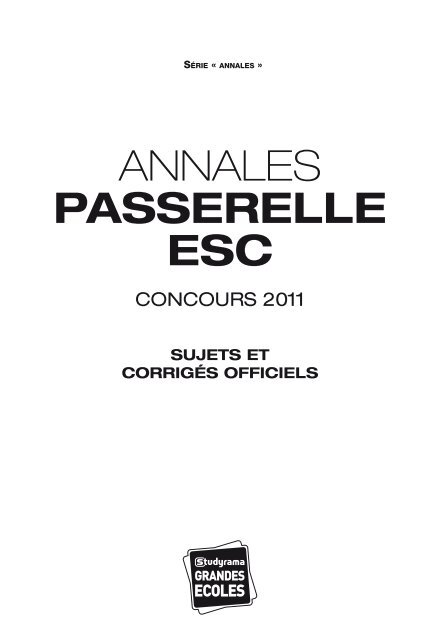 ANNALES PASSERELLE ESC - Applications services