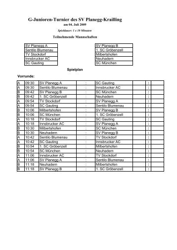 G-Junioren-Turnier des SV Planegg-Krailling - Gautinger SC