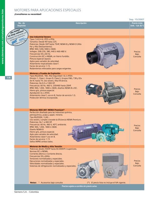 lista de precios siemens industria sep 15 2007