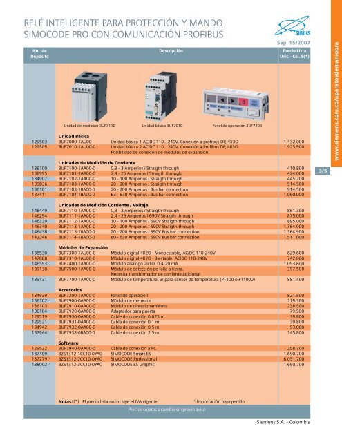 lista de precios siemens industria sep 15 2007