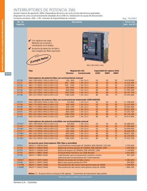 lista de precios siemens industria sep 15 2007