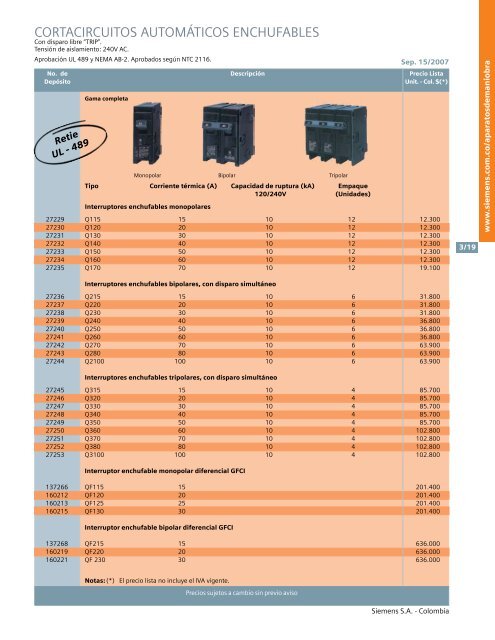 lista de precios siemens industria sep 15 2007