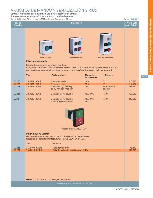 lista de precios siemens industria sep 15 2007