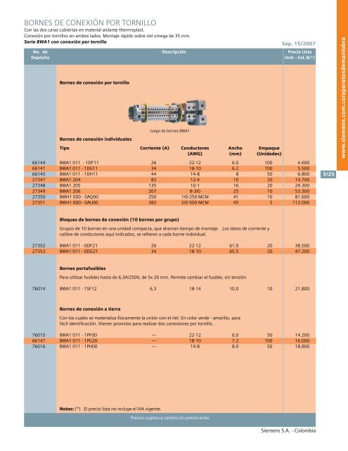 lista de precios siemens industria sep 15 2007