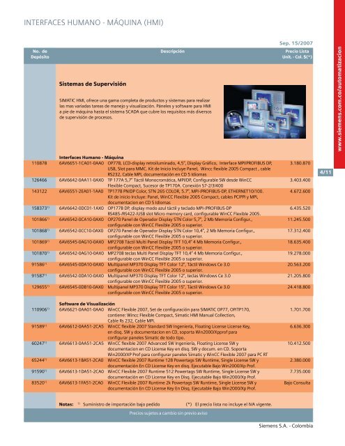 lista de precios siemens industria sep 15 2007