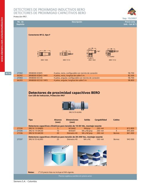 lista de precios siemens industria sep 15 2007