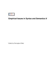 Empirical Issues in Syntax and Semantics 9 (EISS 9 ... - CSSP - CNRS