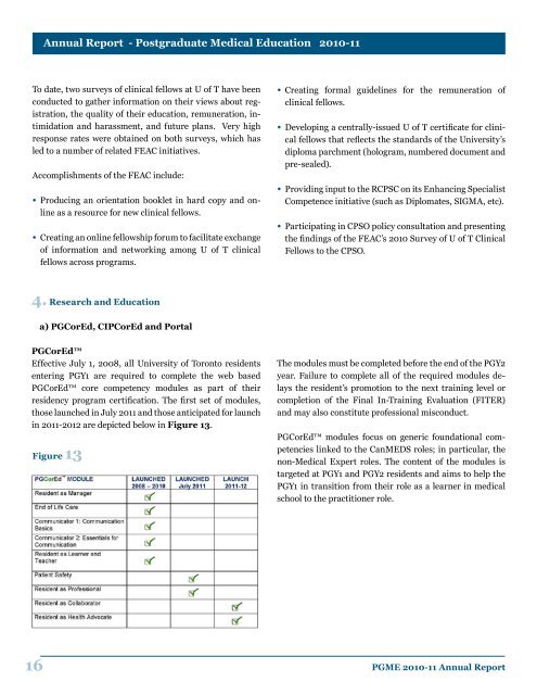 PGME Annual Report 2011 - Post Graduate Medical Education ...