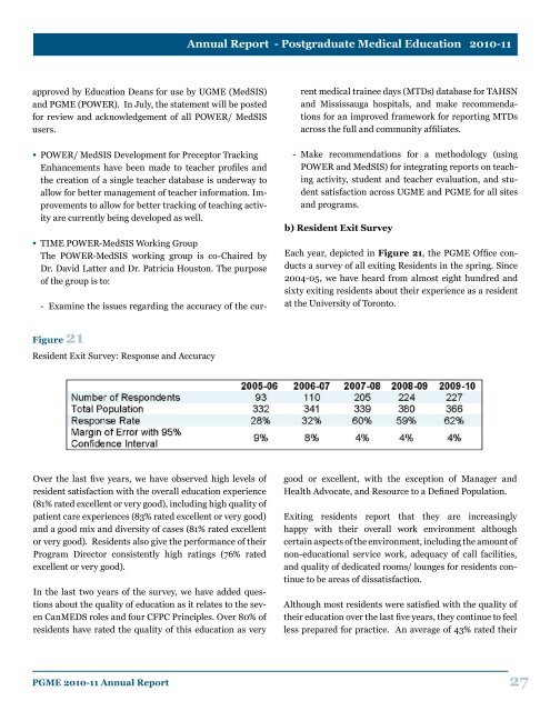 PGME Annual Report 2011 - Post Graduate Medical Education ...