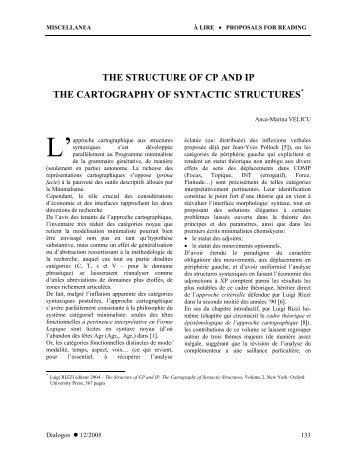 the structure of cp and ip the cartography of syntactic structures