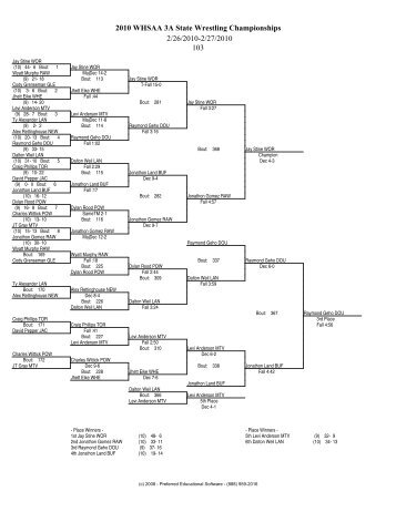 2010 WHSAA 3A State Wrestling Championships 2/26/2010-2/27 ...