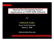 Manual for Designing Surface Application of OSSF W/W Effluent