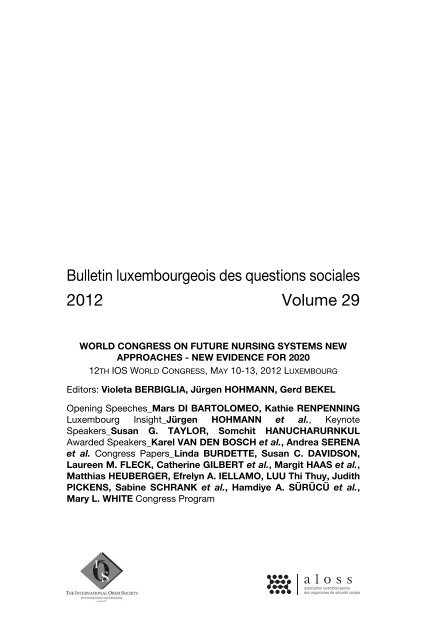 2012 Volume 29 - MinistÃ¨re de la sÃ©curitÃ© sociale