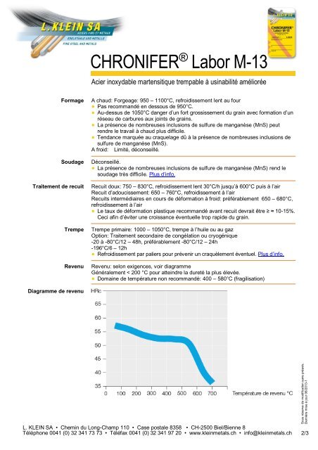 CHRONIFERÂ® Labor M-13