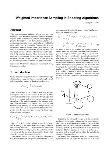 Weighted Importance Sampling in Shooting Algorithms