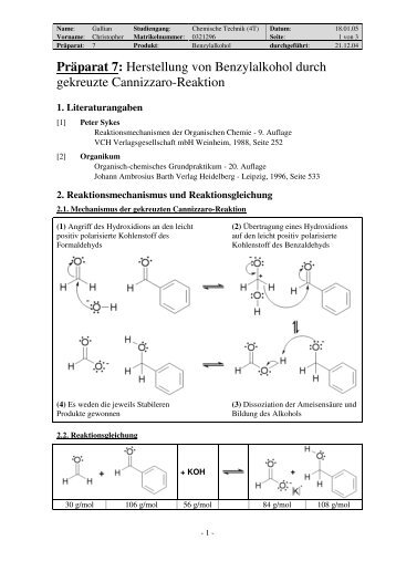 Präparat 7 - Christopher Gallian, Diplom-Ingenieur der Chemischen ...