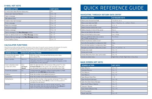 QUICK REFERENCE GUIDE - Drake Software