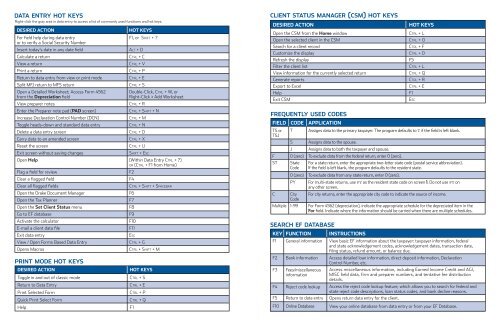 QUICK REFERENCE GUIDE - Drake Software