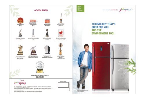 FROST FREE REFRIGERATOR CATALOGUE 2013 - Godrej