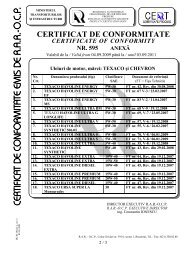 CERTIFICAT DE CONFORMITATE - Registrul Auto Roman