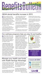Fall 2012 Benefits Bulletin - GEHA