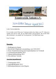 Newsletter Januar-April 2013 - Tennisverein Ankum e.V.