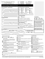 Endocrinology Submission Form - Veterinary Diagnostic Laboratory