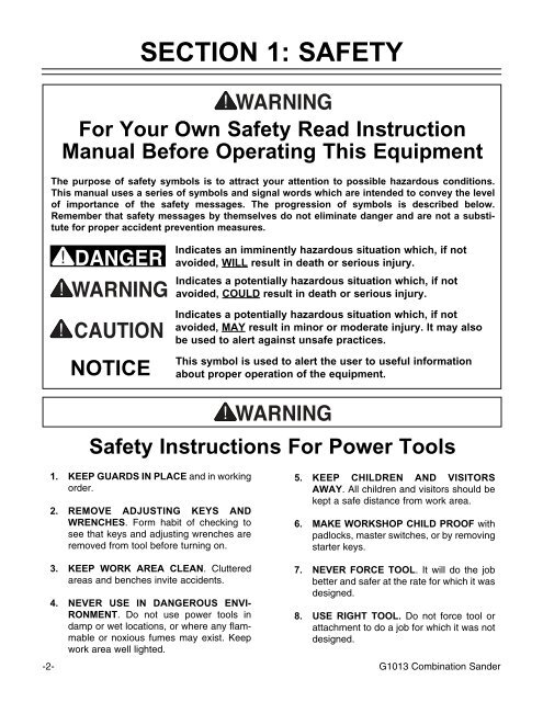 G1013 Manual - Grizzly Industrial Inc.