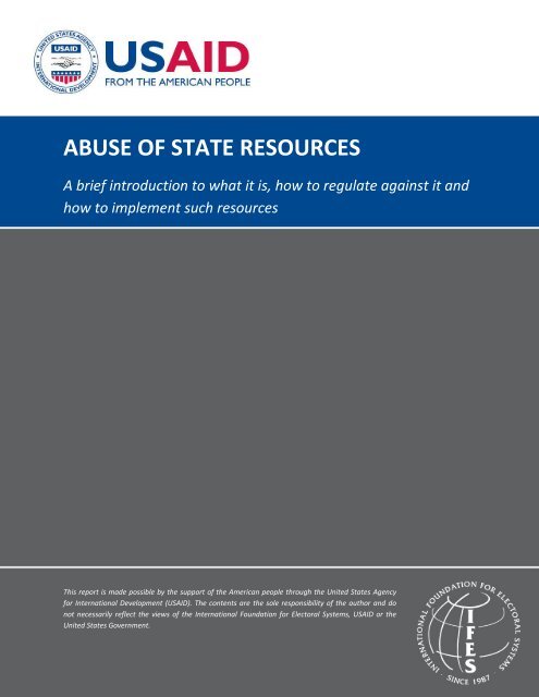 ABUSE OF STATE RESOURCES - IFES