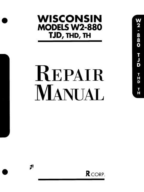 W2-880 Tjd, Thd, Th - Repair - Wisconsin Motors