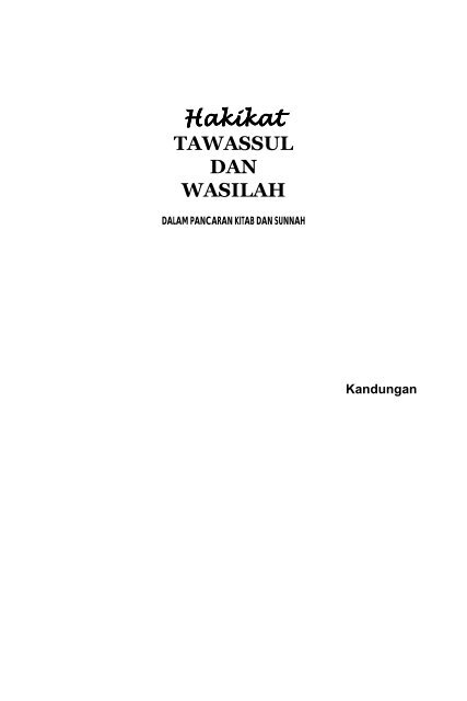 Hakikat Tawassul Dan Wasilah - Khadijah Mosque