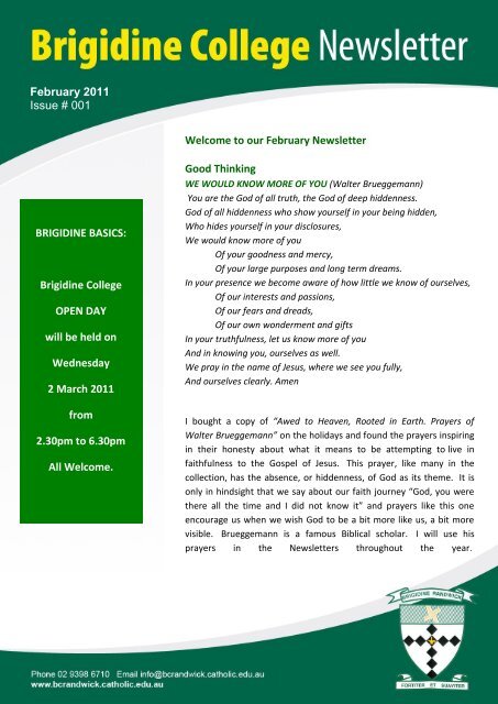 Welcome to our February Newsletter Good Thinking February 2011 ...