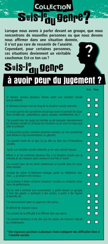 à avoir peur du jugement ?