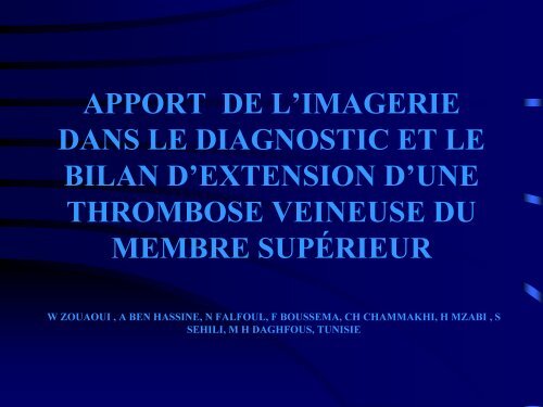 apport de l'imagerie dans le diagnostic et le bilan d'extension d'une ...