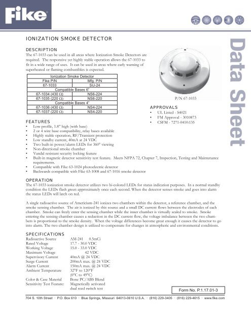 Ionization Smoke Detector P.1.17.01-3 - ORR Protection