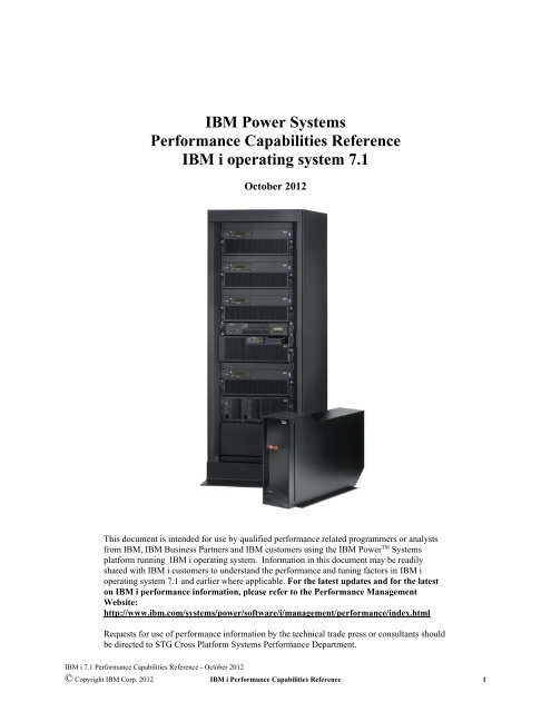 Ibm Power7 Cpw Chart