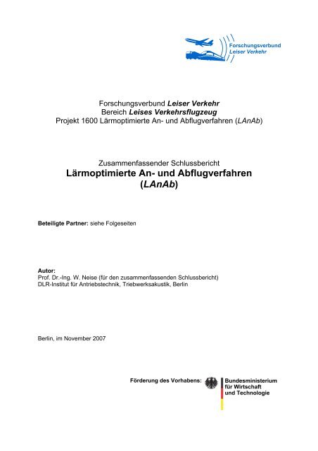 Lärmoptimierte An- und Abflugverfahren (LAnAb) - Leiser Verkehr