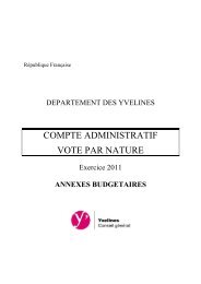 CA 2011 - Annexes budgÃ©taires - Conseil gÃ©nÃ©ral des Yvelines