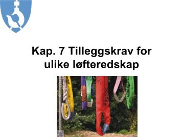 Tilleggskrav for ulike lÃ¸fteredskap