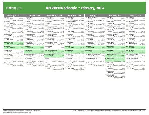 RETROPLEX Schedule - February, 2013 - Starz
