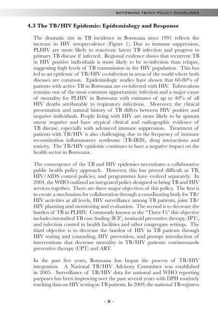 BOTSWANA TB/HIV POLICY GUIDELINES - TB Online