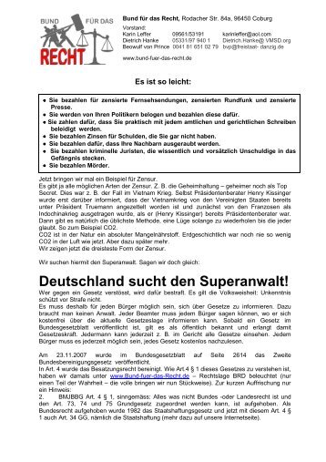 Deutschland sucht den Superanwalt! - Freistaat Danzig