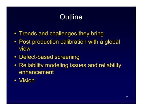 Vertically Integrated Test/Calibration and Reliability Enhancement ...